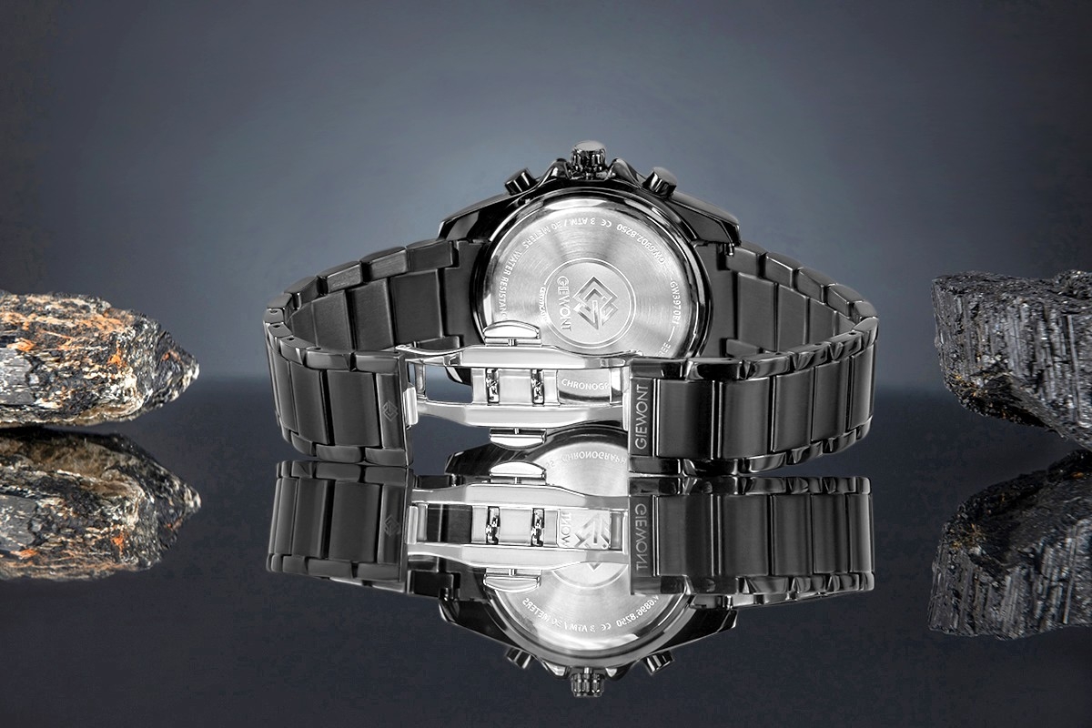 Zegarek Męski Giewont Chronograph Sapphire Czarno Tytanowy GW3970-B1 - obrazek 6