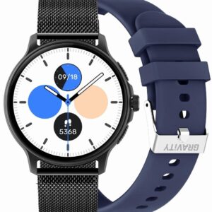 Smartwatch Damski GRAVITY GT12-2 Granatowy Pasek Silikonowy + Czarna Bransoleta