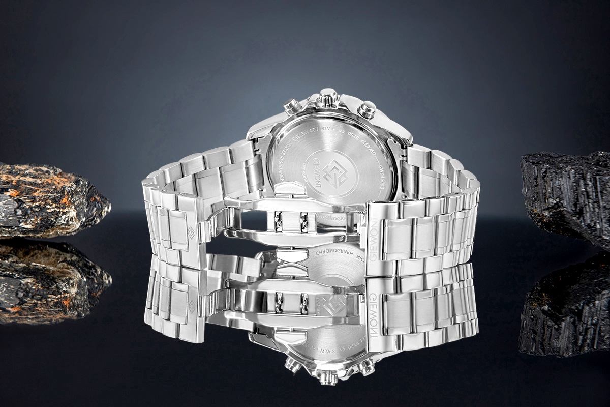 Zegarek Męski Giewont Chronograph Sapphire Srebrno Niebieski GW9460-B3 - obrazek 6