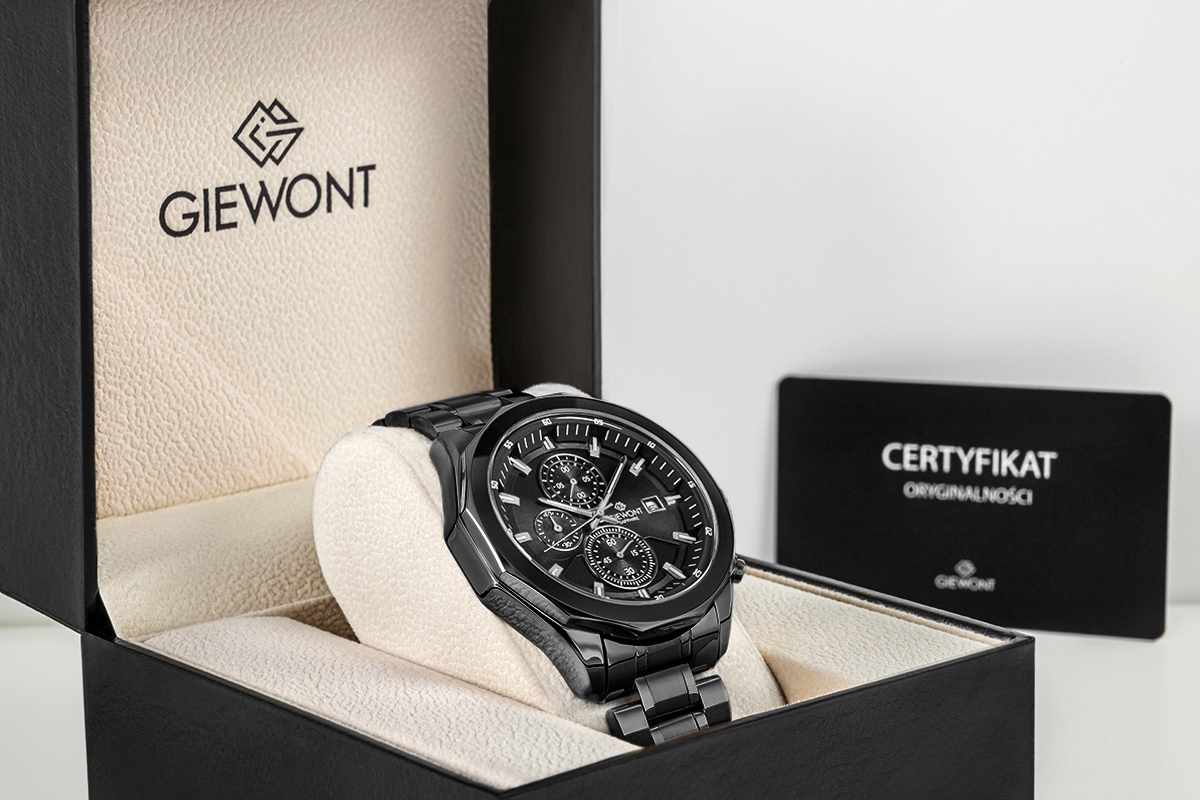 Zegarek Męski Giewont Chronograph Sapphire Czarny GW7290-B1 - obrazek 7