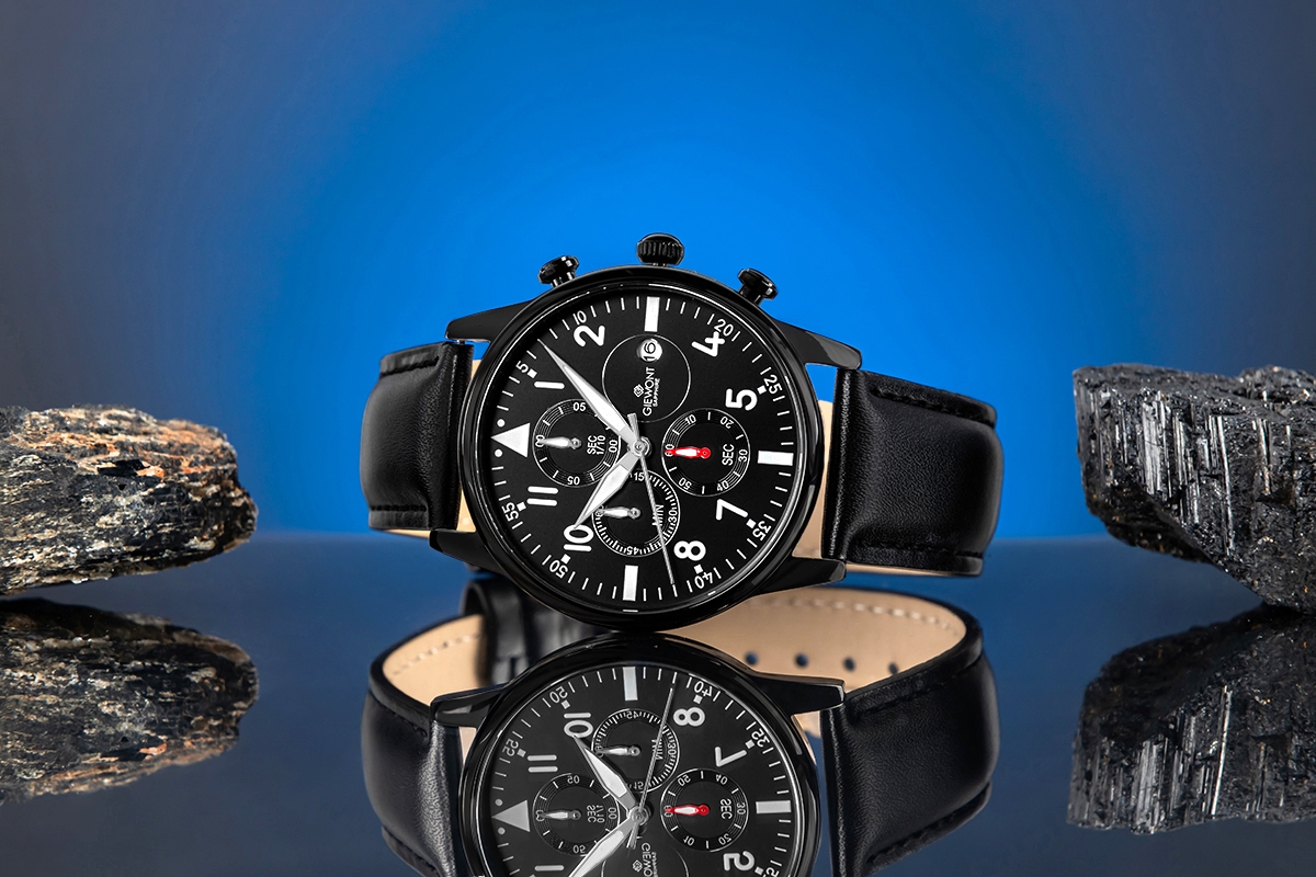 Zegarek Męski Giewont Chronograph Sapphire Czarny GW5630-A1 - obrazek 5