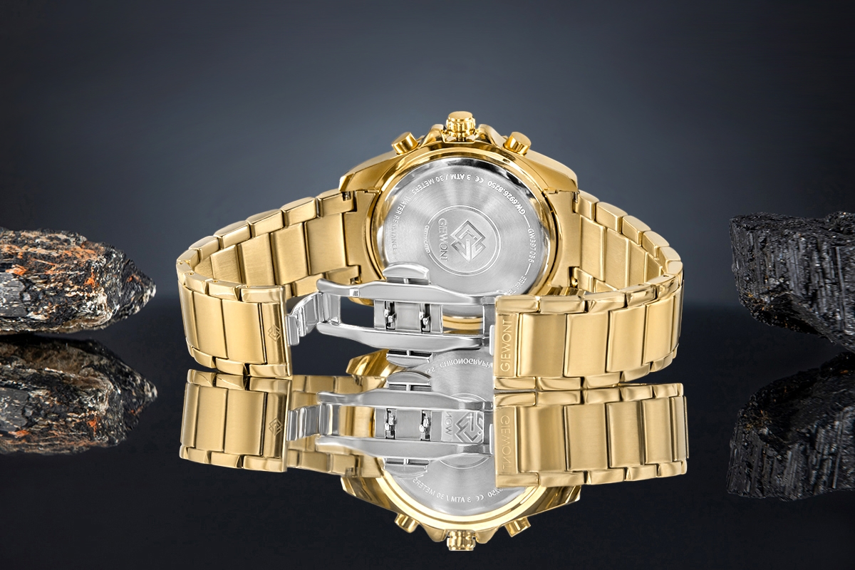 Zegarek Męski Giewont Chronograph Sapphire Złoto Niebieski GW3970-B6 - obrazek 6