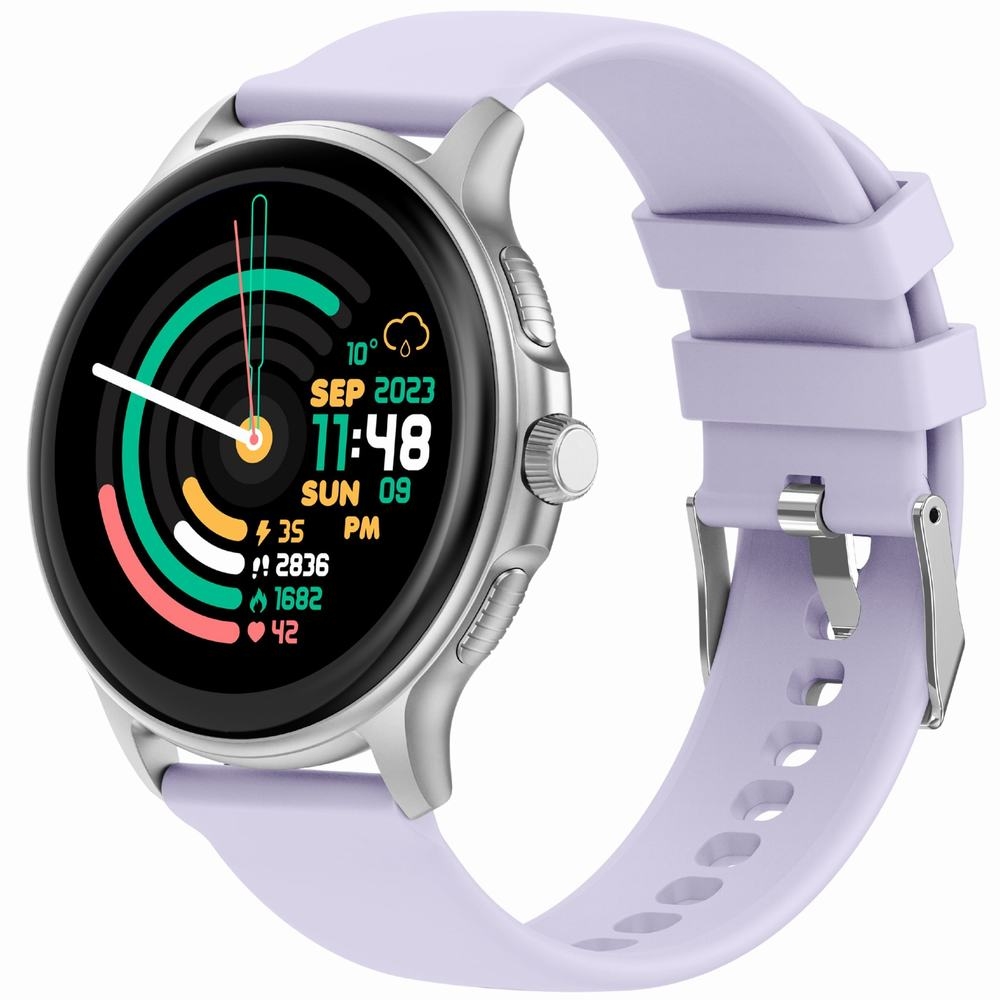 Smartwatch Damski GRAVITY GT12-6 Fioletowy Pasek Silikonowy + Srebrna Bransoleta - obrazek 2