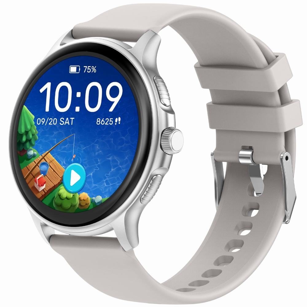 Smartwatch Damski GRAVITY GT12-8 Biały Pasek Silikonowy + Srebrna Bransoleta - obrazek 2