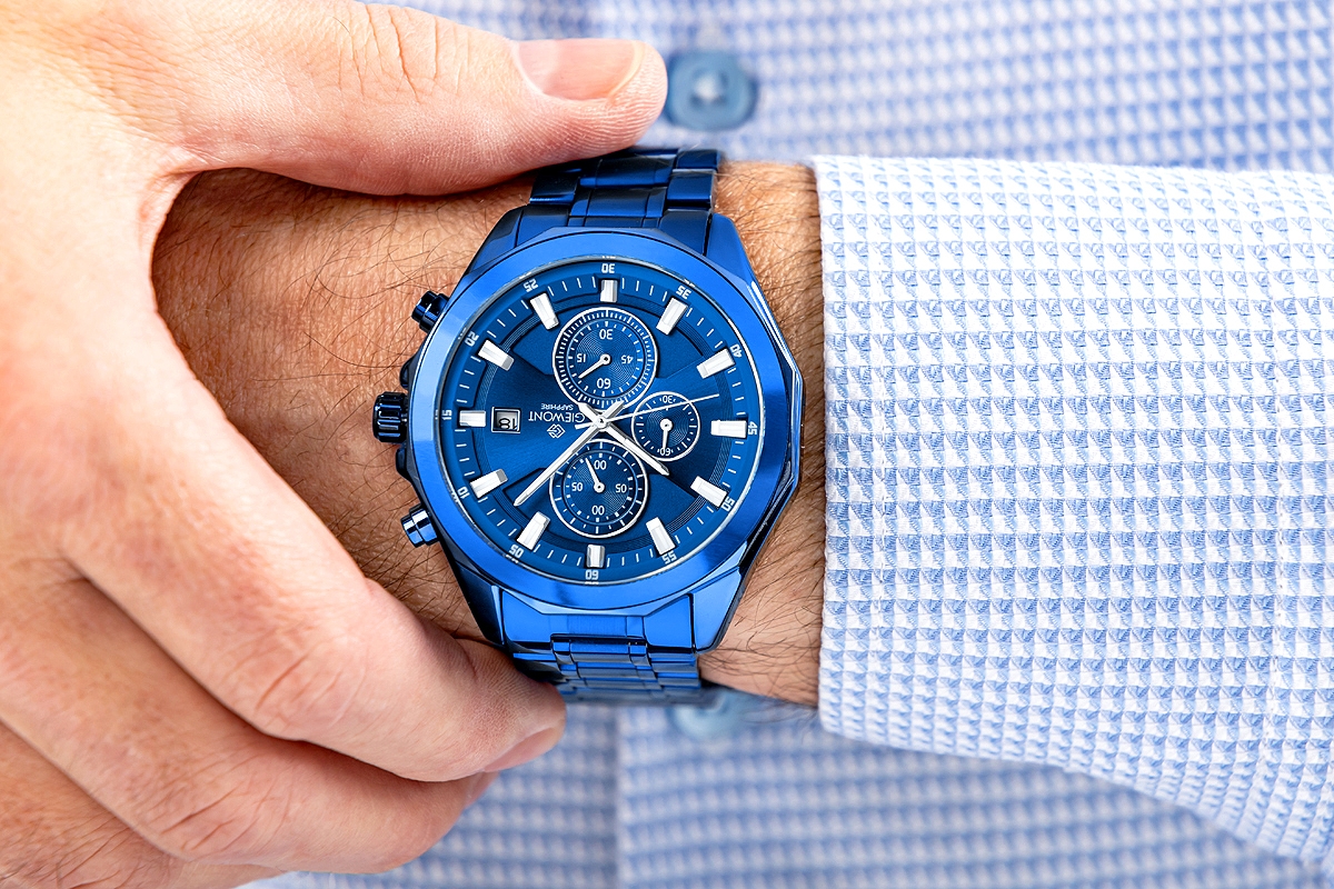 Zegarek Męski Giewont Chronograph Sapphire Niebieski GW7290-B5 - obrazek 4
