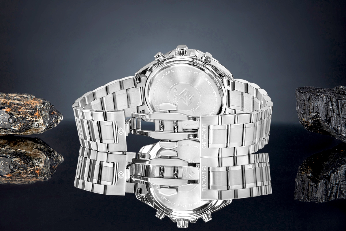 Zegarek Męski Giewont Chronograph Sapphire Srebrno Niebieski GW7290-B3 - obrazek 6