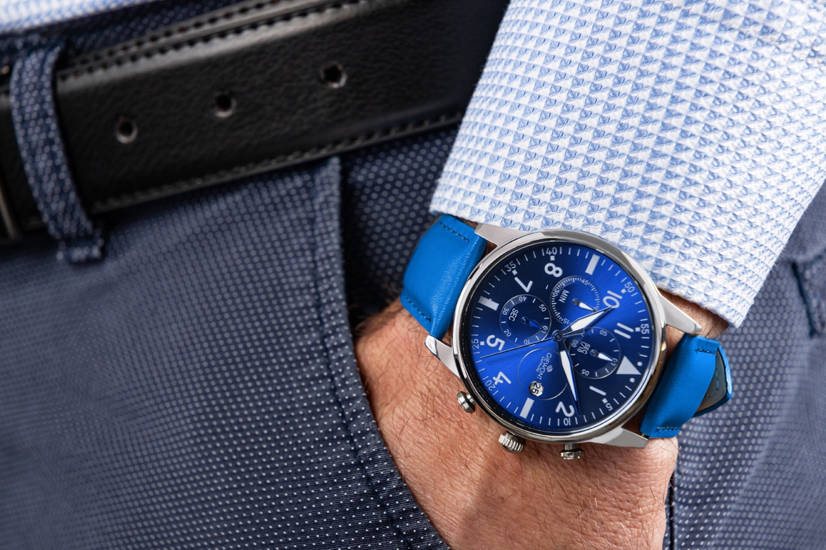 Zegarek Męski Giewont Chronograph Sapphire Niebieski GW5630-A5 - obrazek 4