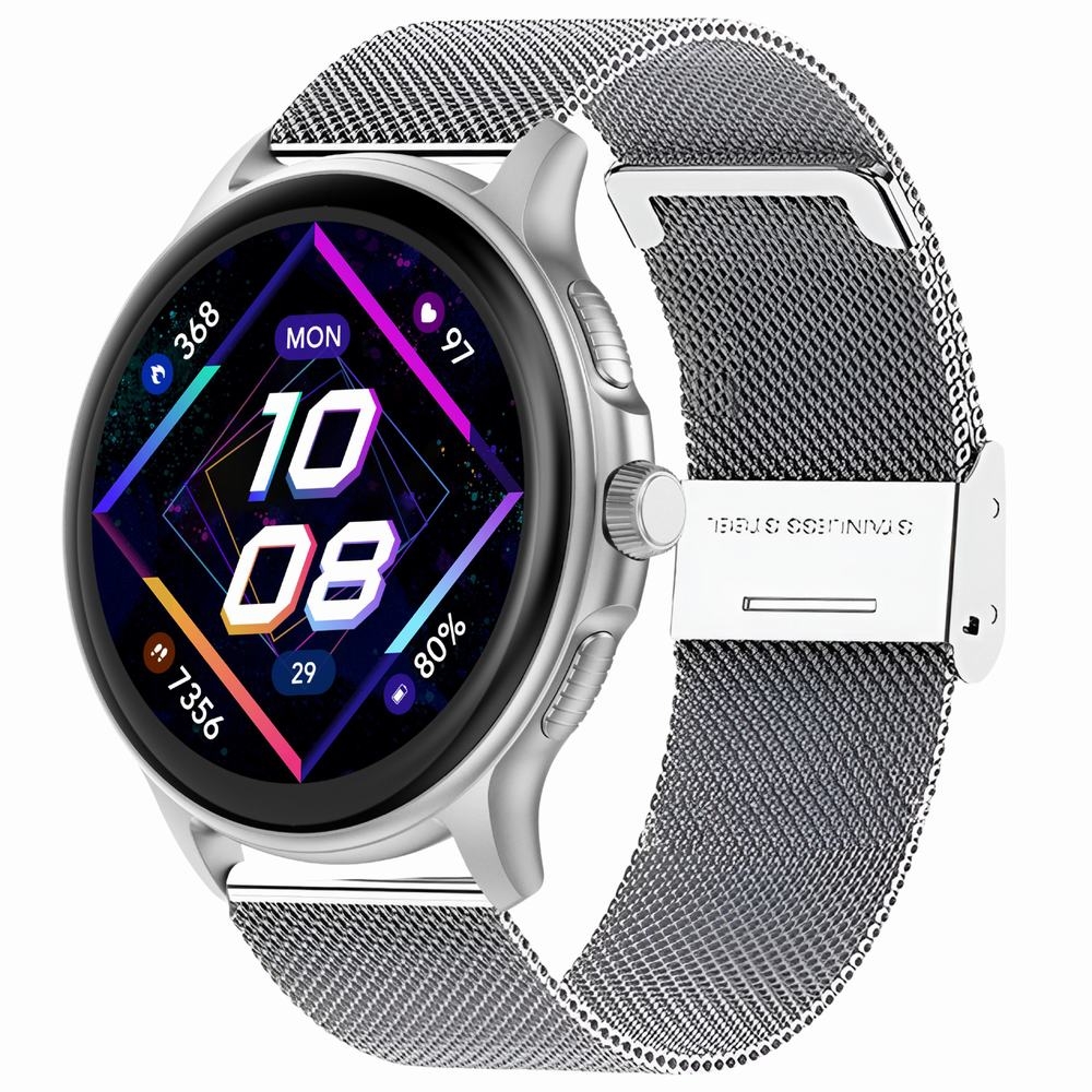 Smartwatch Damski GRAVITY GT12-6 Fioletowy Pasek Silikonowy + Srebrna Bransoleta - obrazek 3