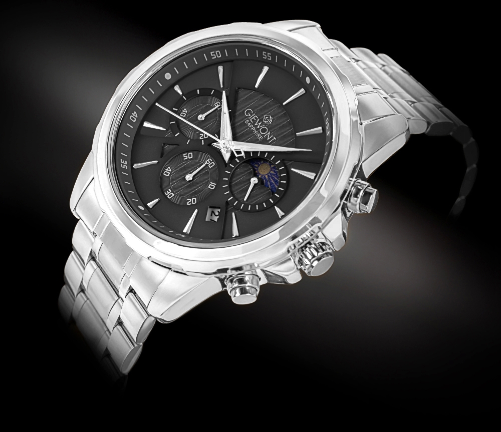 Zegarek Męski Giewont Chronograph Sapphire Srebrny GW9460-B2 - obrazek 2