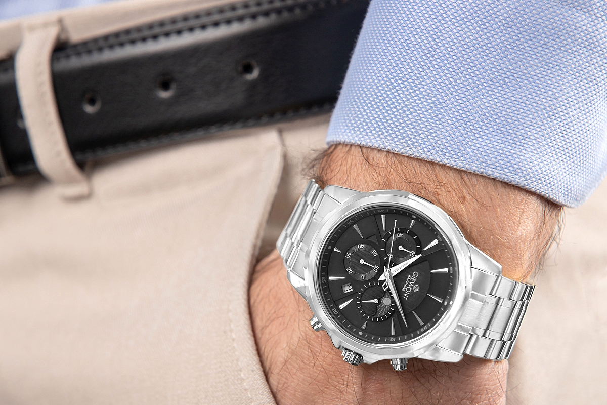Zegarek Męski Giewont Chronograph Sapphire Srebrny GW9460-B2 - obrazek 3