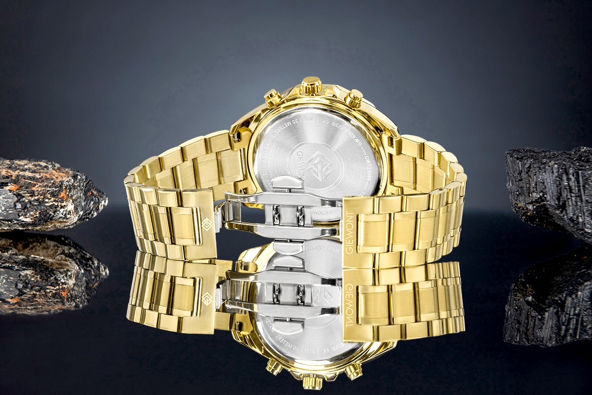 Zegarek Męski Giewont Chronograph Sapphire Złoto Czarny GW7290-B4 - obrazek 6