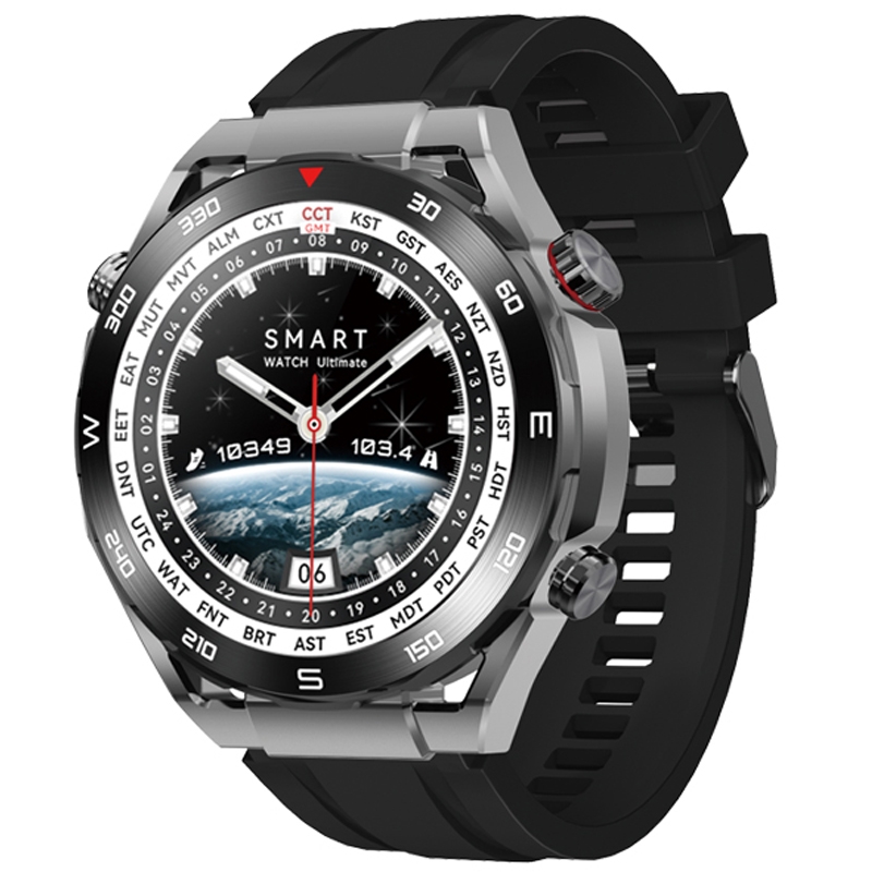Smartwatch VELTORI VT100-1 + Czarny Pasek Silikonowy + Czarny Eko Skóra - obrazek 2