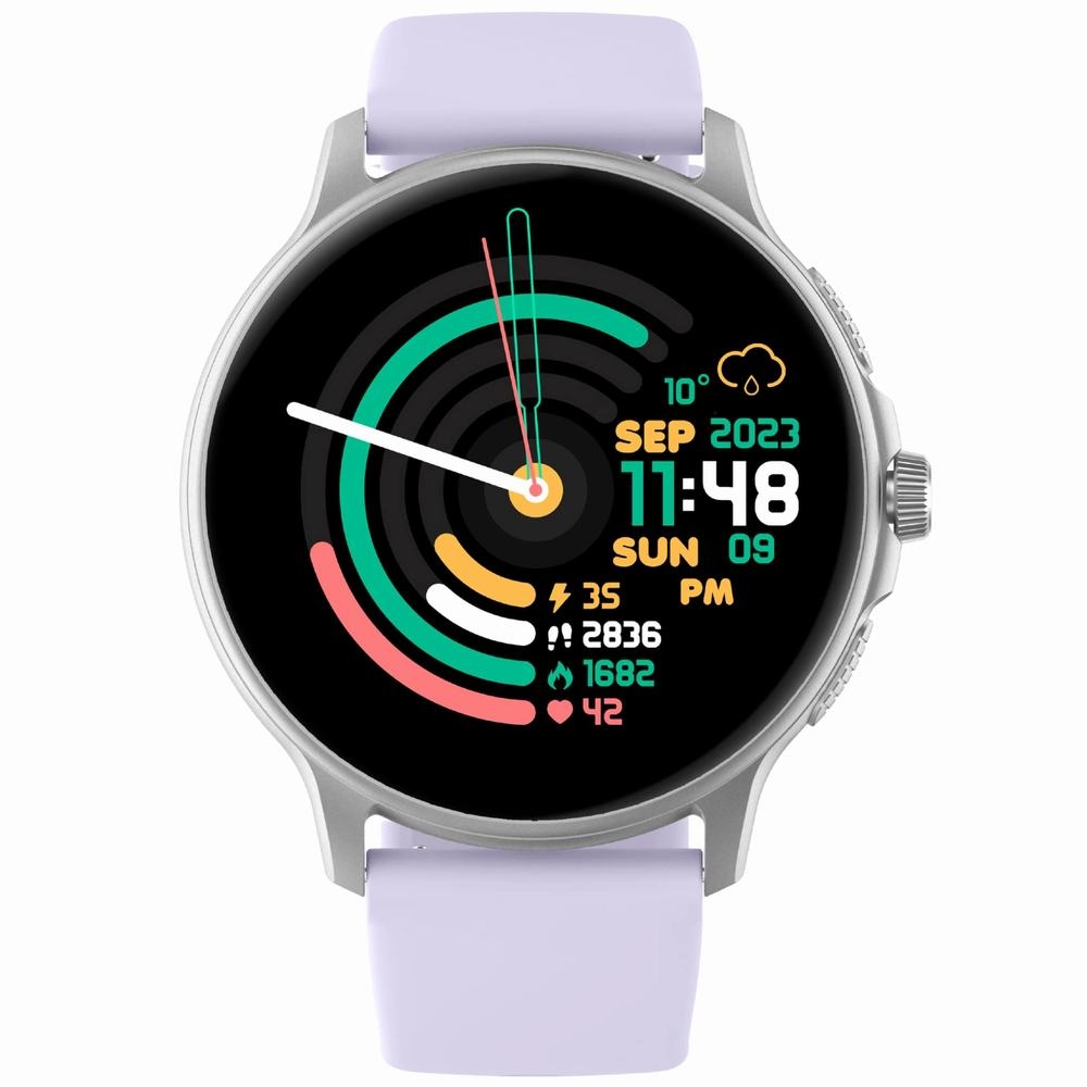 Smartwatch Damski GRAVITY GT12-6 Fioletowy Pasek Silikonowy + Srebrna Bransoleta - obrazek 5