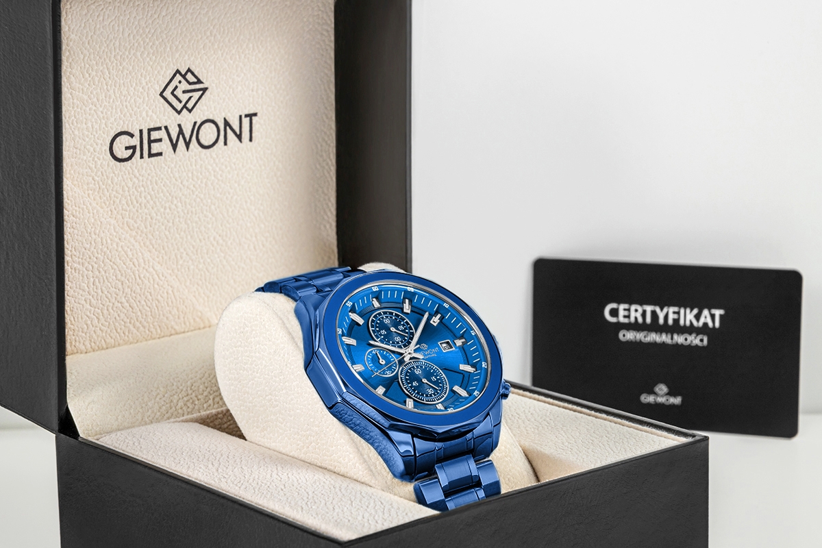 Zegarek Męski Giewont Chronograph Sapphire Niebieski GW7290-B5 - obrazek 7
