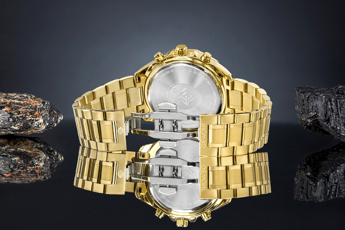 Zegarek Męski Giewont Chronograph Sapphire Złoto Niebieski GW7290-B6 - obrazek 6