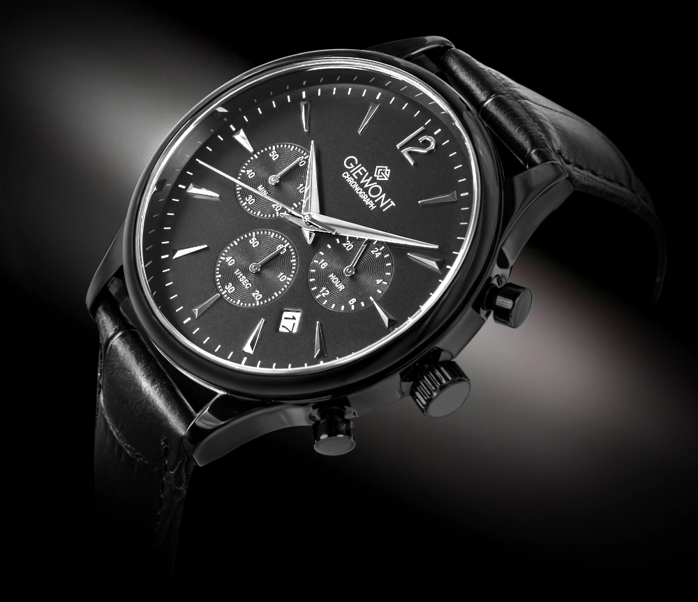 Zegarek Męski Giewont Chronograph Sapphire Czarny GW6310-A1 - obrazek 2