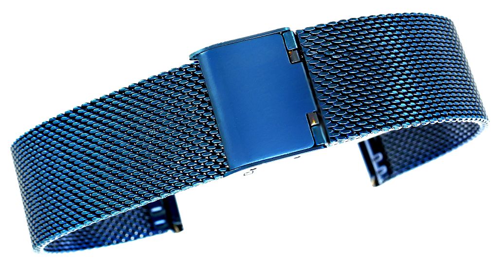 Bransoleta IPBL Niebieska Mesh 18 mm JK18BL - obrazek 2