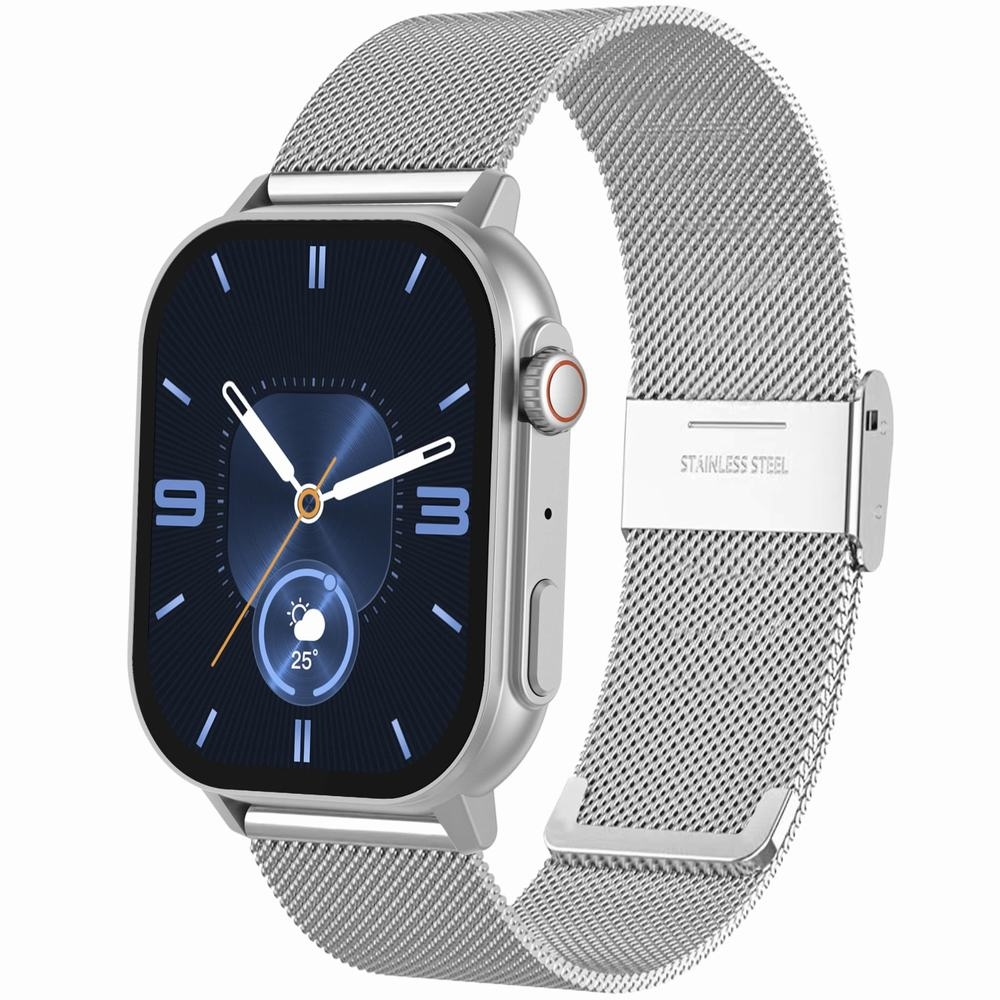 Smartwatch Gravity GT15-9 Czarny Pasek Silikonowy + Srebrna Bransoleta - obrazek 2