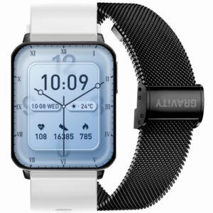 Smartwatch Gravity Biało Czarny 2 Paski GT17-8