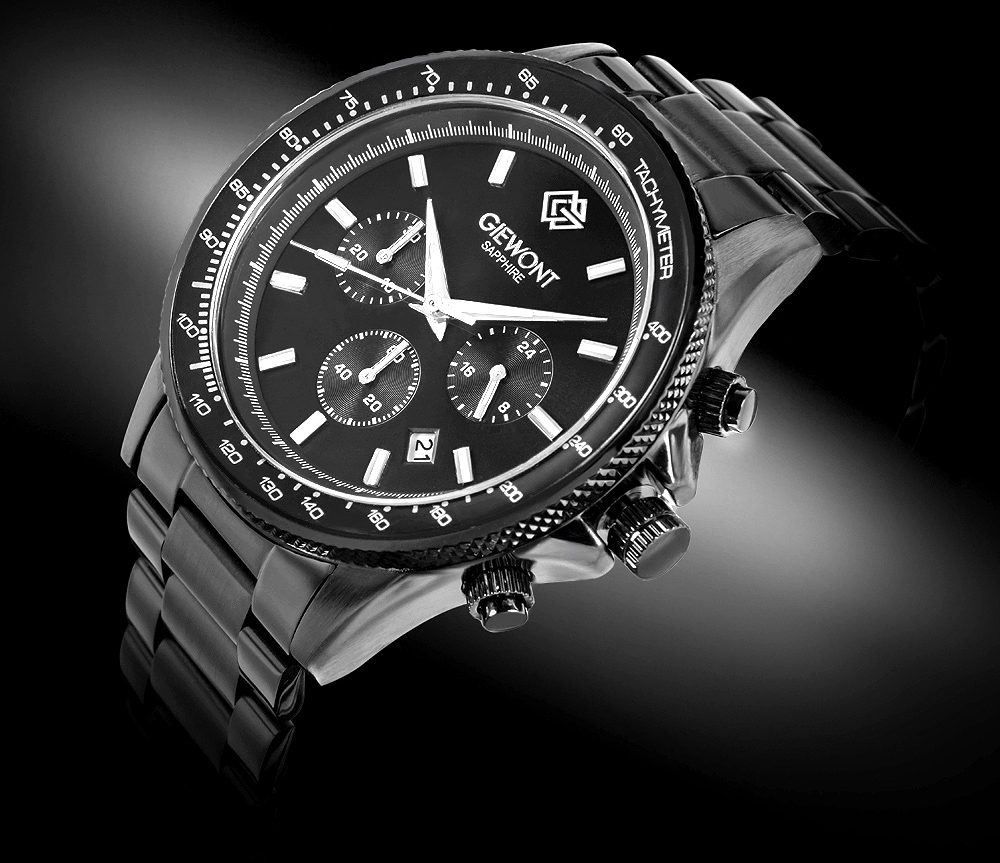 Zegarek Męski Giewont Chronograph Sapphire Czarny GW3520-B1 - obrazek 2