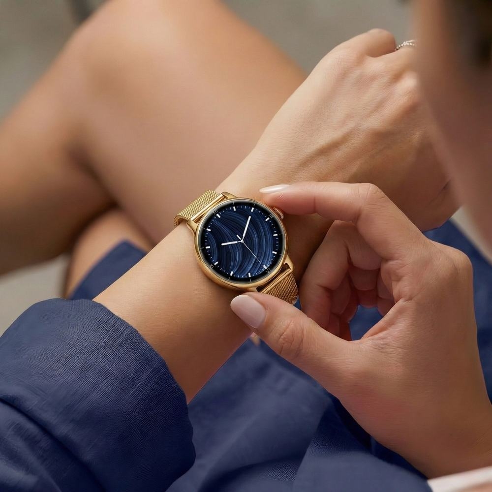 Smartwatch Gravity Złoty Bransoleta + Pasek GT33-2 - obrazek 2