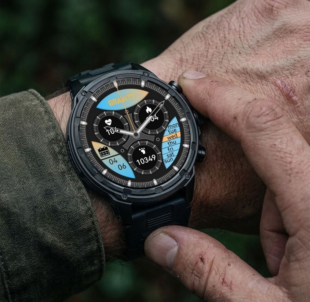 Smartwatch Gravity Czarny Pasek + Bransoleta GT41-1 - obrazek 2