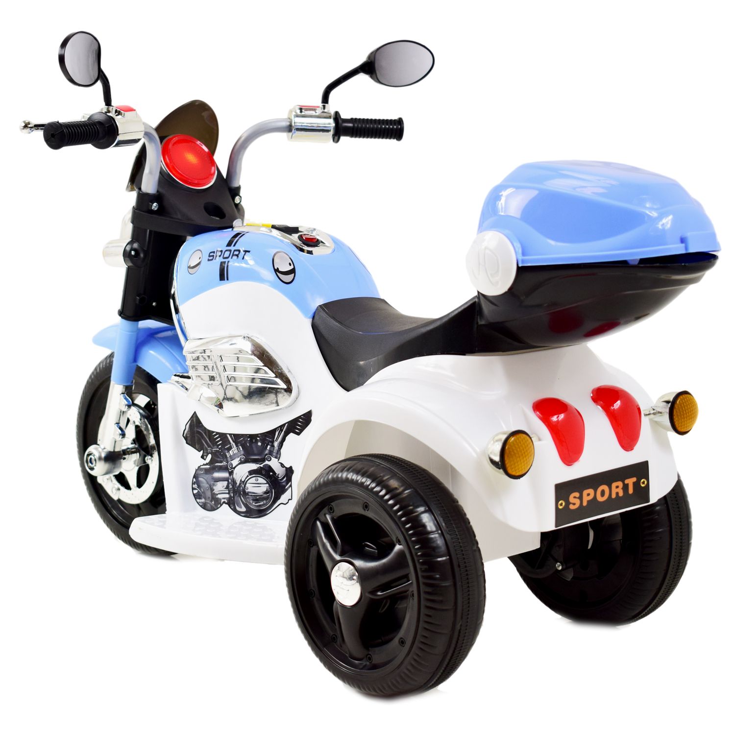 MOTOR CHOPPER SPORT Z KUFERKIEM, KOGUTEM I DŹWIĘKAMI/X818 - obrazek 14