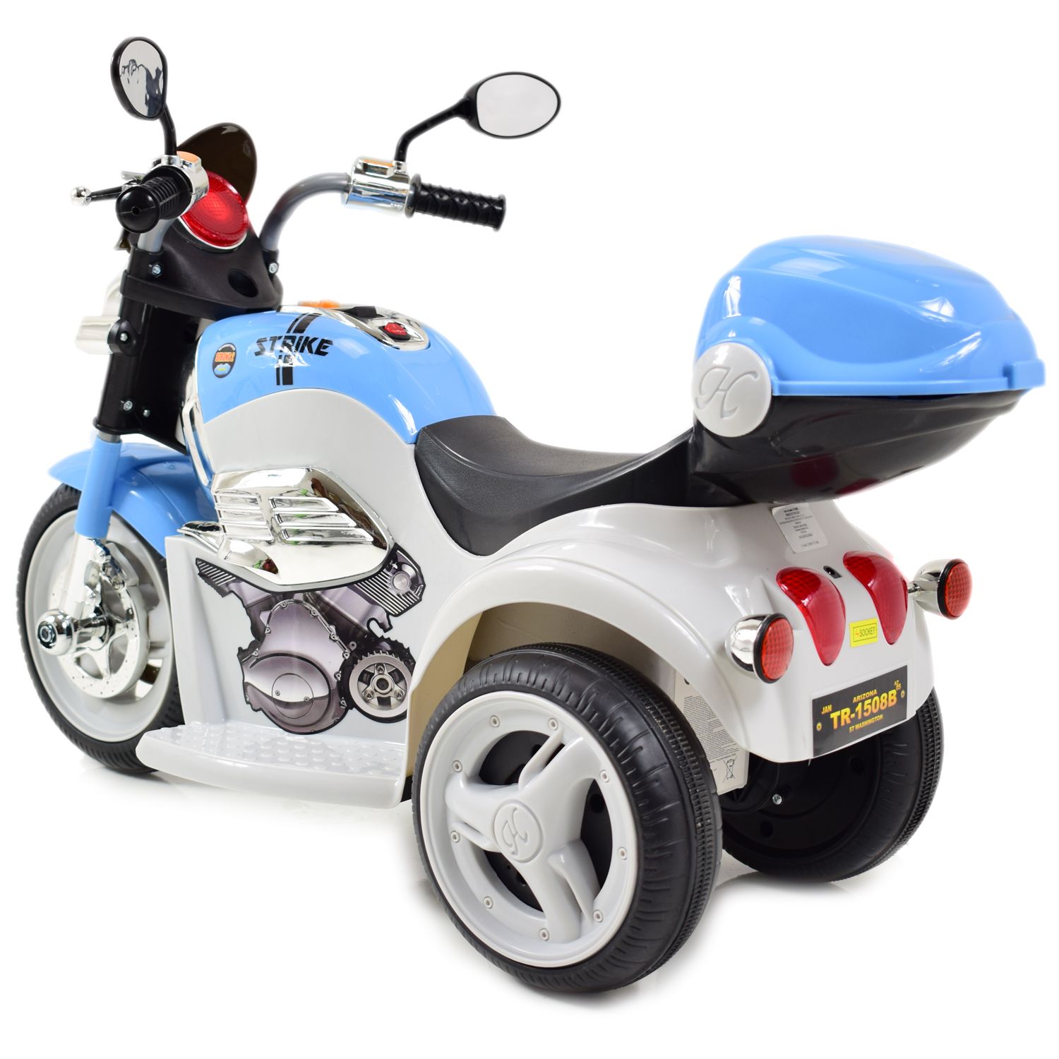 MOTOR CHOPPER STRIKE Z KUFERKIEM, KOGUTEM I POLICYJNYMI DŹWIĘKAMI/TR1508B - obrazek 24