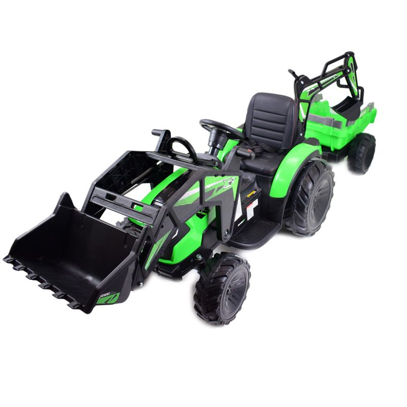 MEGA TRAKTOR Z ŁADOWARKĄ,KOPARKĄ, PRZYCZEPĄ 24 V SUPER-MOC SX-2068-ZIELONY - obrazek 3