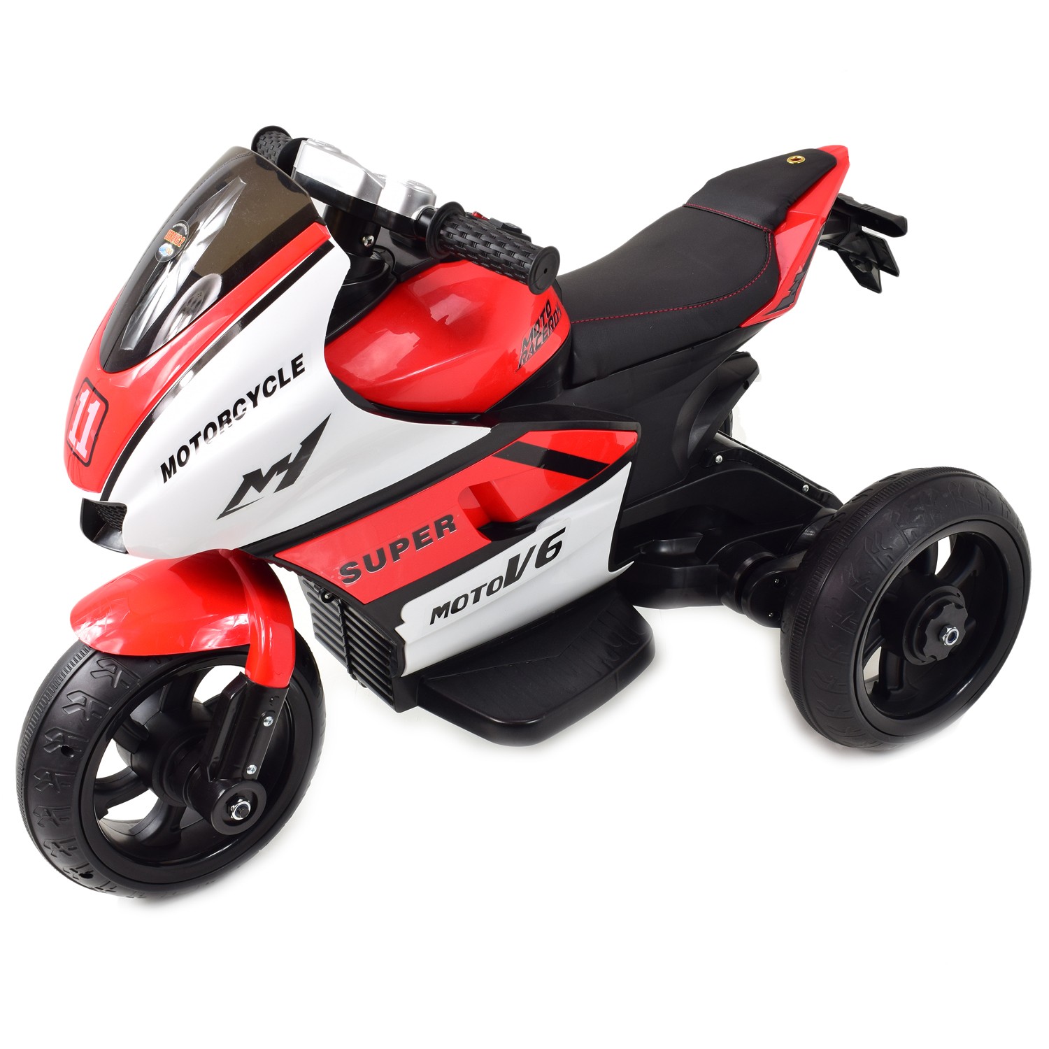 DUŻY MOTOR ŚCIGACZ STRONG 2 EXCLUSIVE, ŚWIECĄCE KOŁA, 3 KOŁOWY/HT5188 - obrazek 7