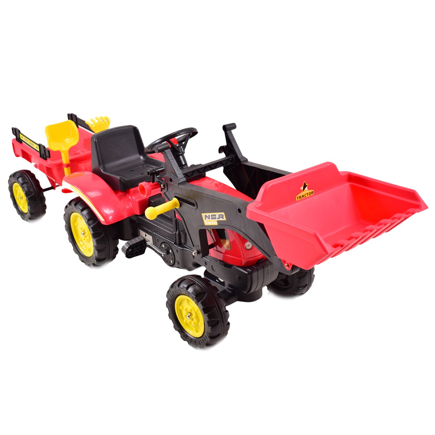 TRAKTOR NA PEDAŁY Z PRZYCZEPĄ I ŁYŻKĄ /TR3005 - obrazek 3