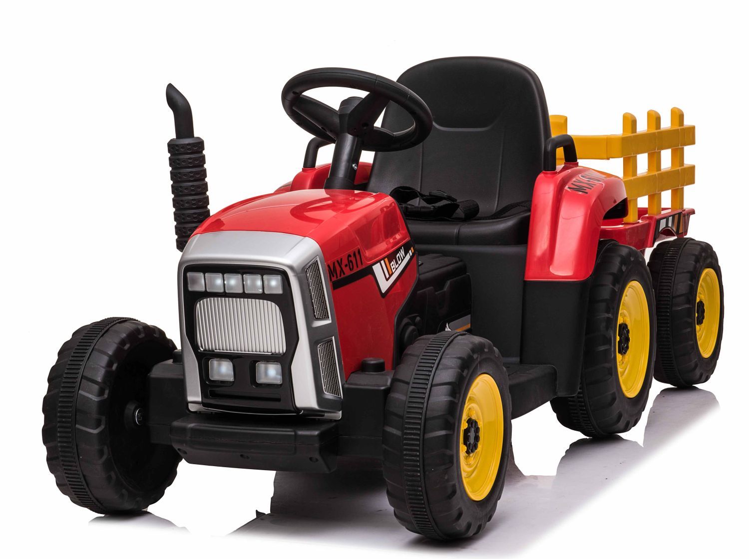 SUPER TRAKTOR BLOW - NA AKUMULATOR Z PRZYCZEPĄ, MIĘKKIE KOŁA, MIEKKIE SIEDZENIE, PILOT/XMX611 - obrazek 10