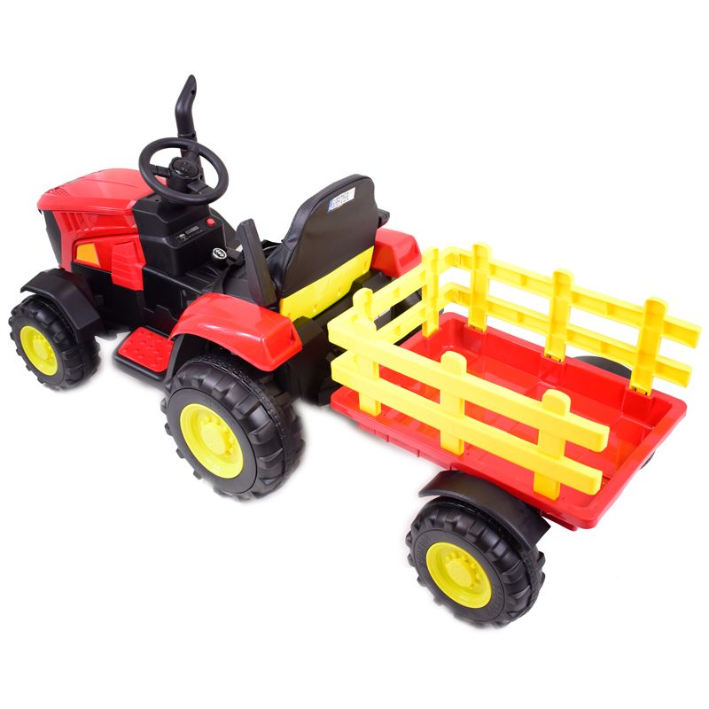 MEGA TRAKTOR NA AKUMULATOR Z PRZYCZEPĄ. MIĘKKIE SIEDZENIE, PILOT, /HL3388 - obrazek 3