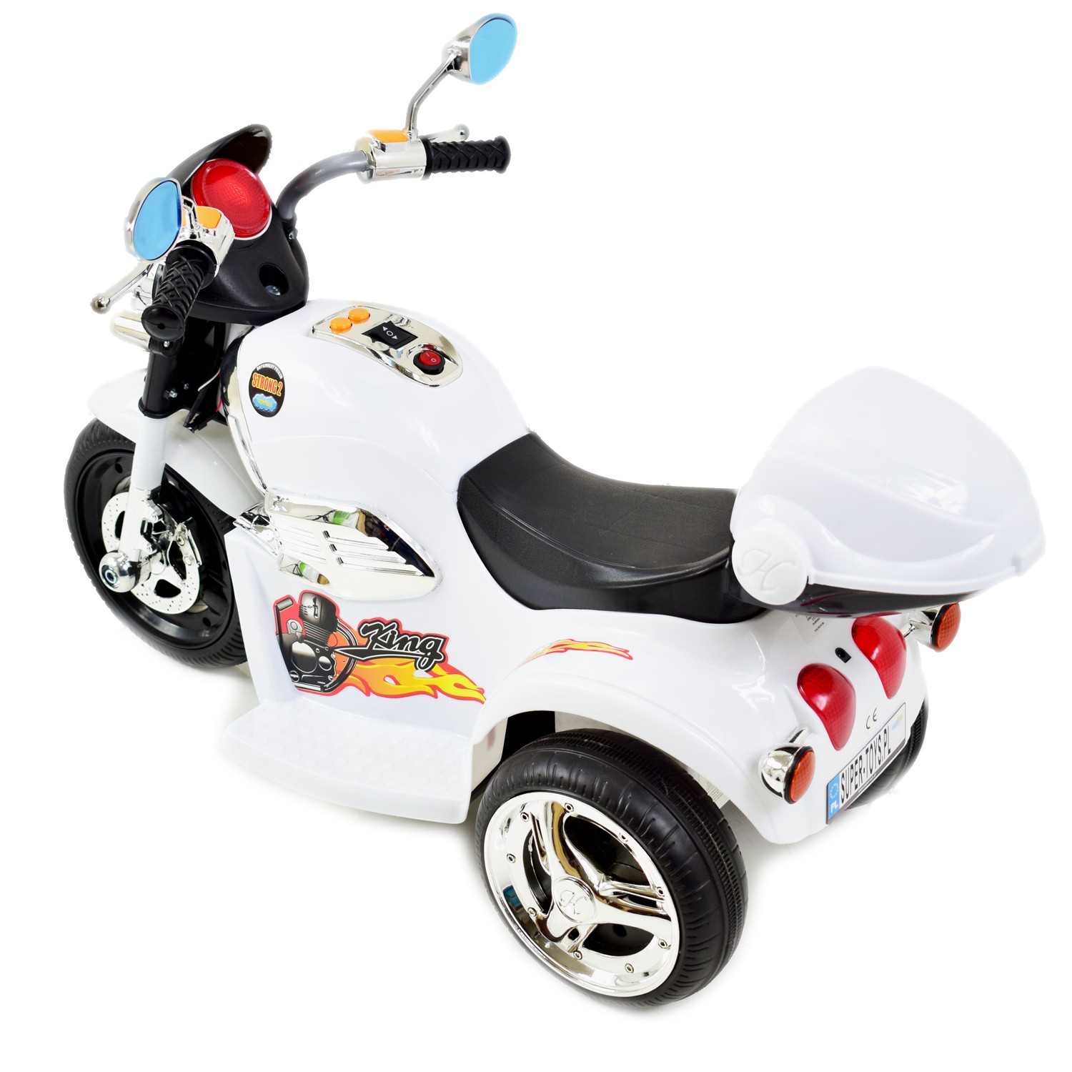 MOTOR CHOPPER STRIKE Z KUFERKIEM, KOGUTEM I POLICYJNYMI DŹWIĘKAMI/TR1508B - obrazek 7
