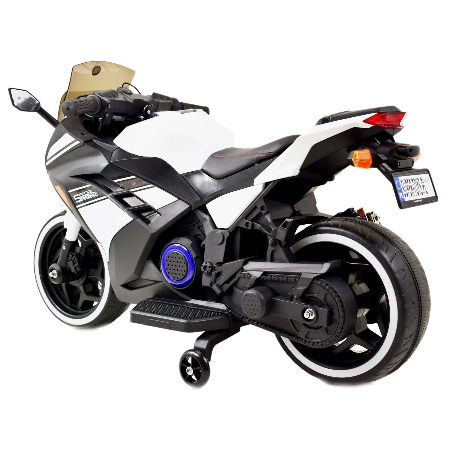 MEGA MOTOR ŚCIGACZ STRONG 2 EXCLUSIVE, ŚWIECĄCE KOŁA, GAZ W MANETCE, HAMULEC/DLS07 - obrazek 3