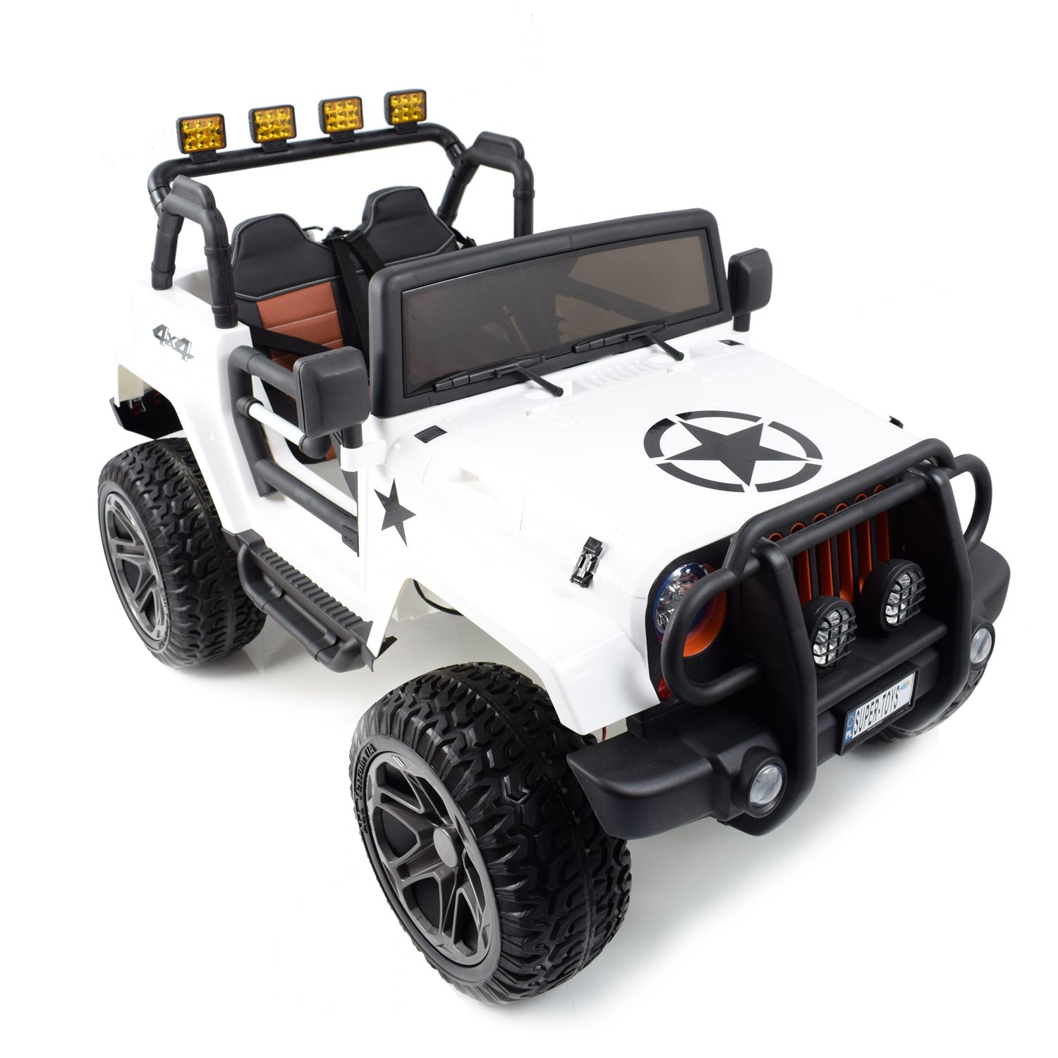 MEGA JEEP 4X4 Z REDUKTOREM NAPĘDU EXCLUSIVE, WOLNY START,MIĘKKIE KOŁA, 2x12V 10 Ah/WXE1688 - obrazek 3