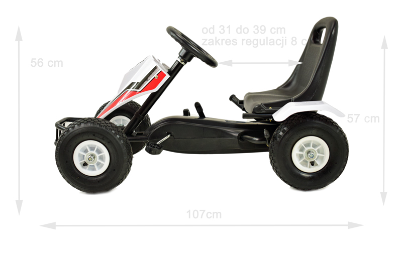 NAJNOWSZY GOKART NA POMPOWANYCH KOŁACH, PRZESUWANE SIEDZENIE, POMPOWANE KOŁĄ/2022B - obrazek 4