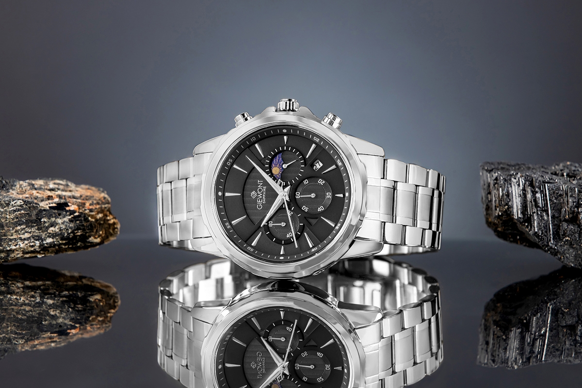 Zegarek Męski Giewont Chronograph Sapphire Srebrny GW9460-B2 - obrazek 5