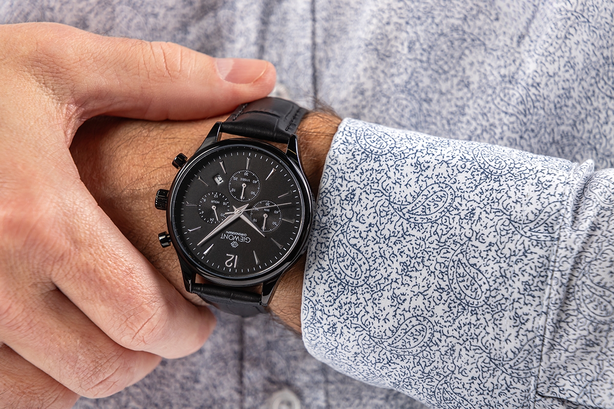 Zegarek Męski Giewont Chronograph Sapphire Czarny GW6310-A1 - obrazek 3