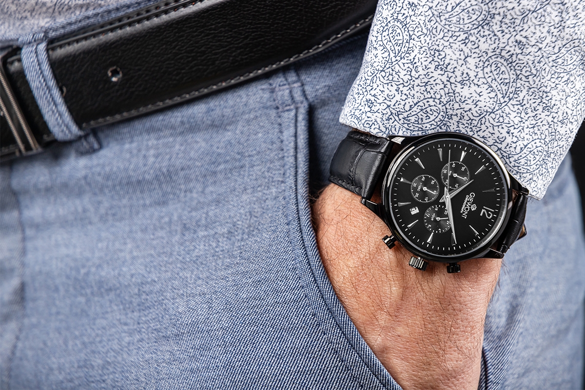 Zegarek Męski Giewont Chronograph Sapphire Czarny GW6310-A1 - obrazek 4