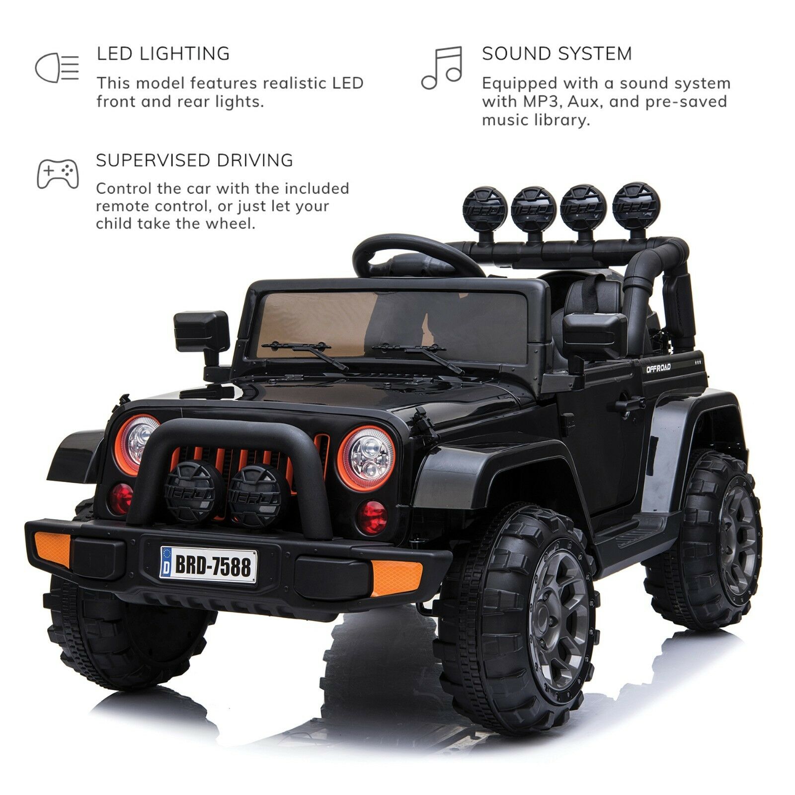 MEGA JEEP FULLTIME, NAPĘD 4X4, 1X12V ,WOLNY START/ MIĘKKIE KOŁA, EXCLUSIVE/7588 - obrazek 8