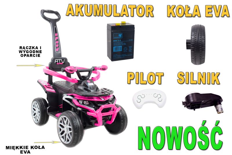 QUAD NA AKUMULATOR, JEŹDZIK, ODPYCHACZ, PCHACZ - POJAZD WIELOF. PILOT/APLIKACJA /915 - obrazek 13