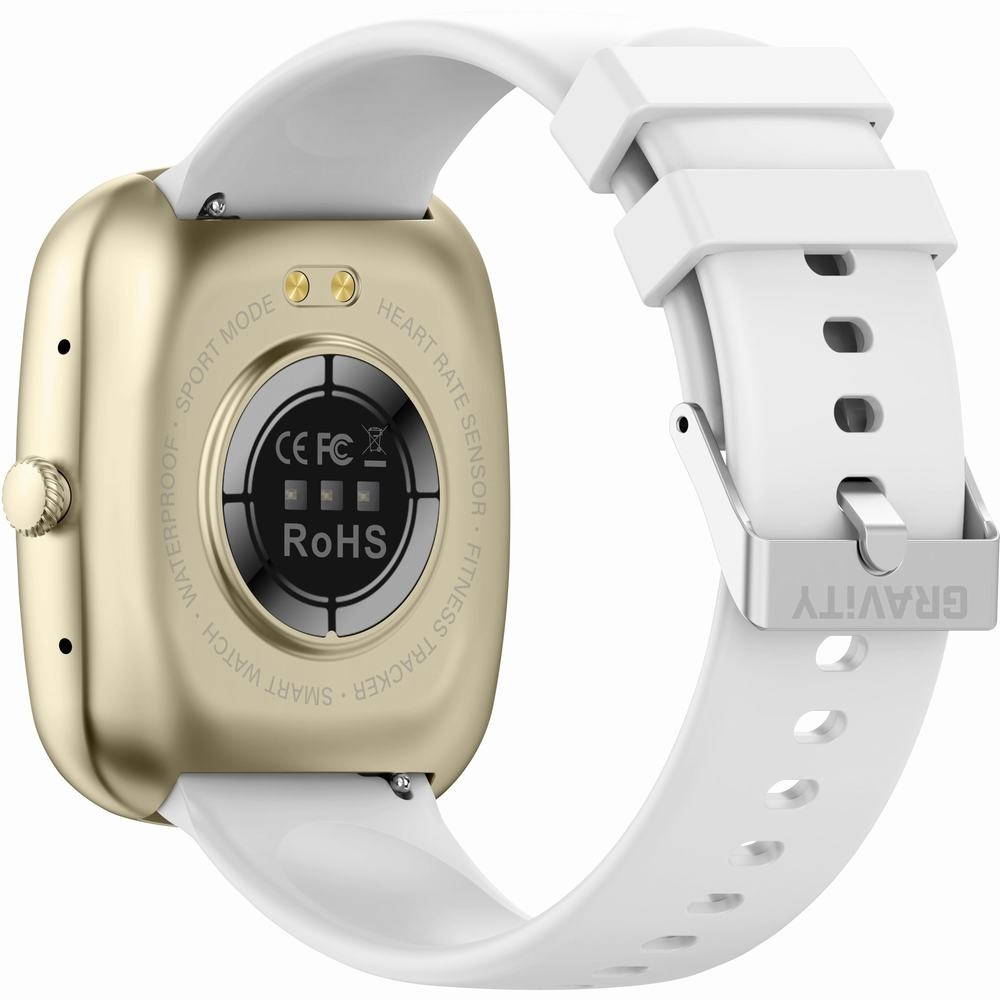 Smartwatch Damski GRAVITY GT18-8 Beżowy Pasek Silikonowy + Biały Pasek - obrazek 8