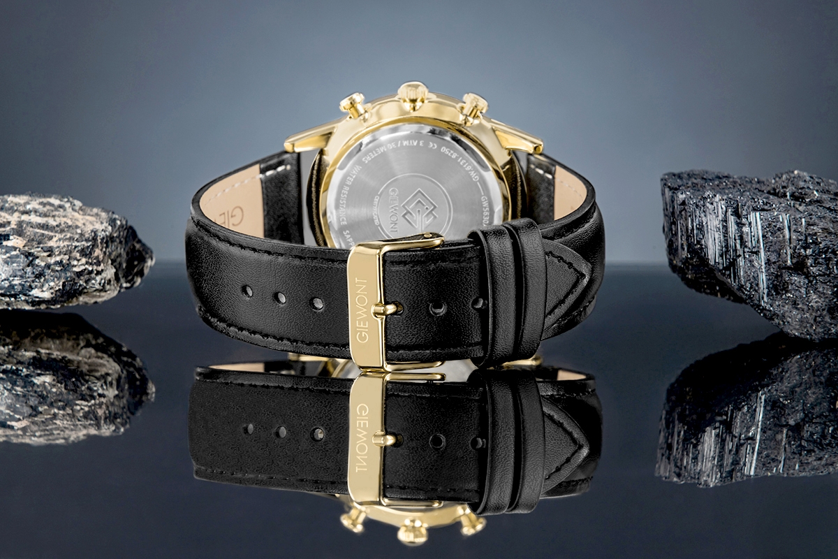 Zegarek Męski Giewont Chronograph Sapphire Czarno Złoty GW5630-A4 - obrazek 6