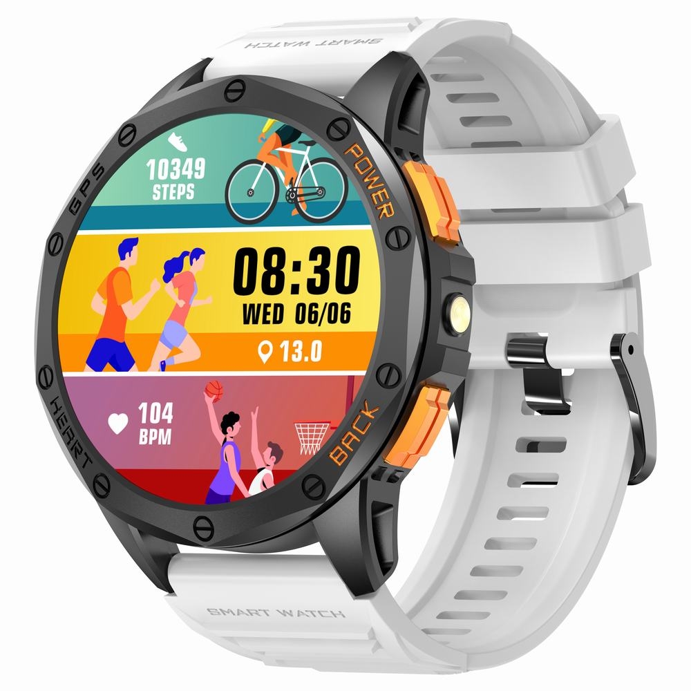 Smartwatch Męski GRAVITY GPS GT24-2 Czarny Pasek Silikonowy + Biały Pasek Silikonowy - obrazek 5