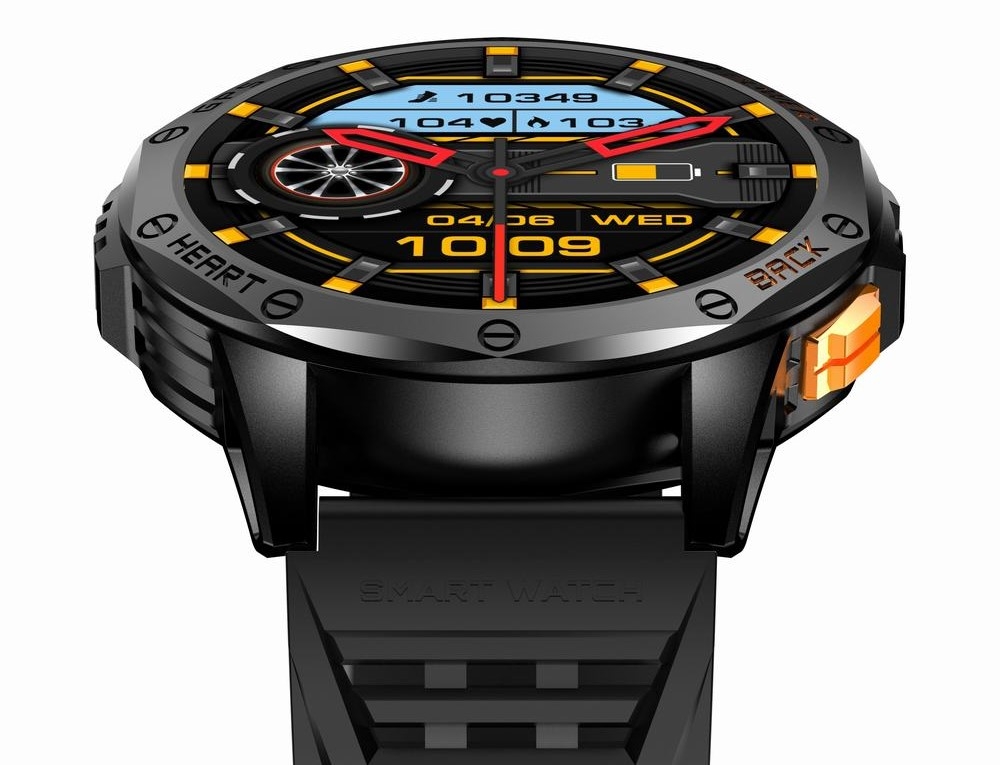 Smartwatch Męski GRAVITY GPS GT24-3 Czarny Pasek Silikonowy + Pomarańczowy Pasek Silikonowy - obrazek 7