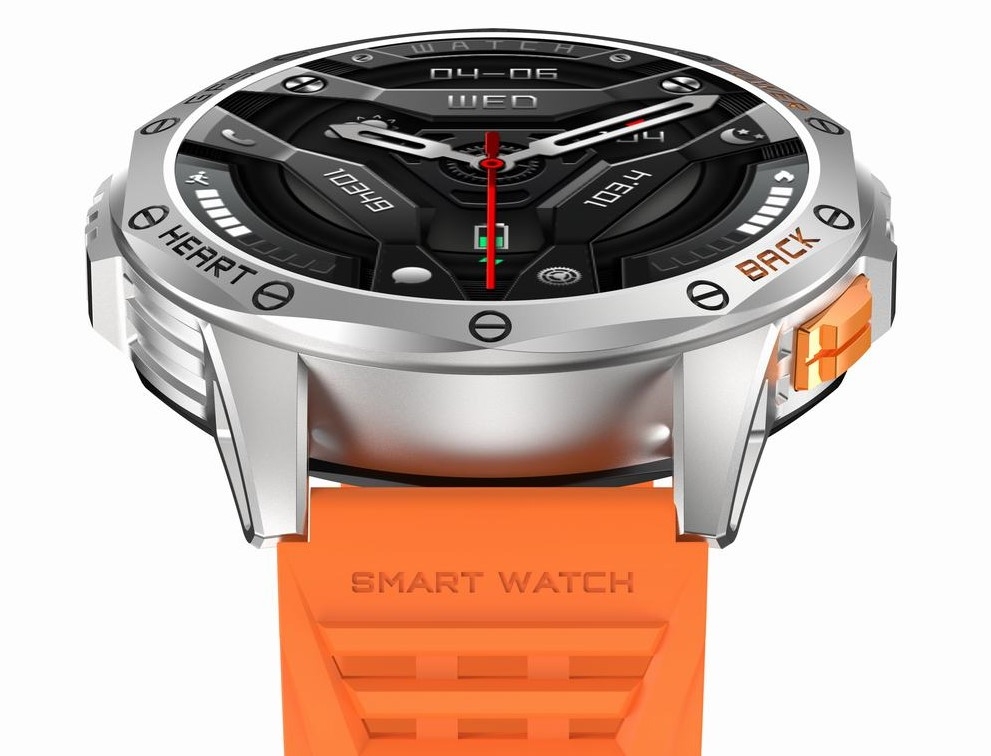 Smartwatch Męski GRAVITY GPS GT24-4 Czarny Pasek Silikonowy + Pomarańczowy Pasek Silikonowy - obrazek 6