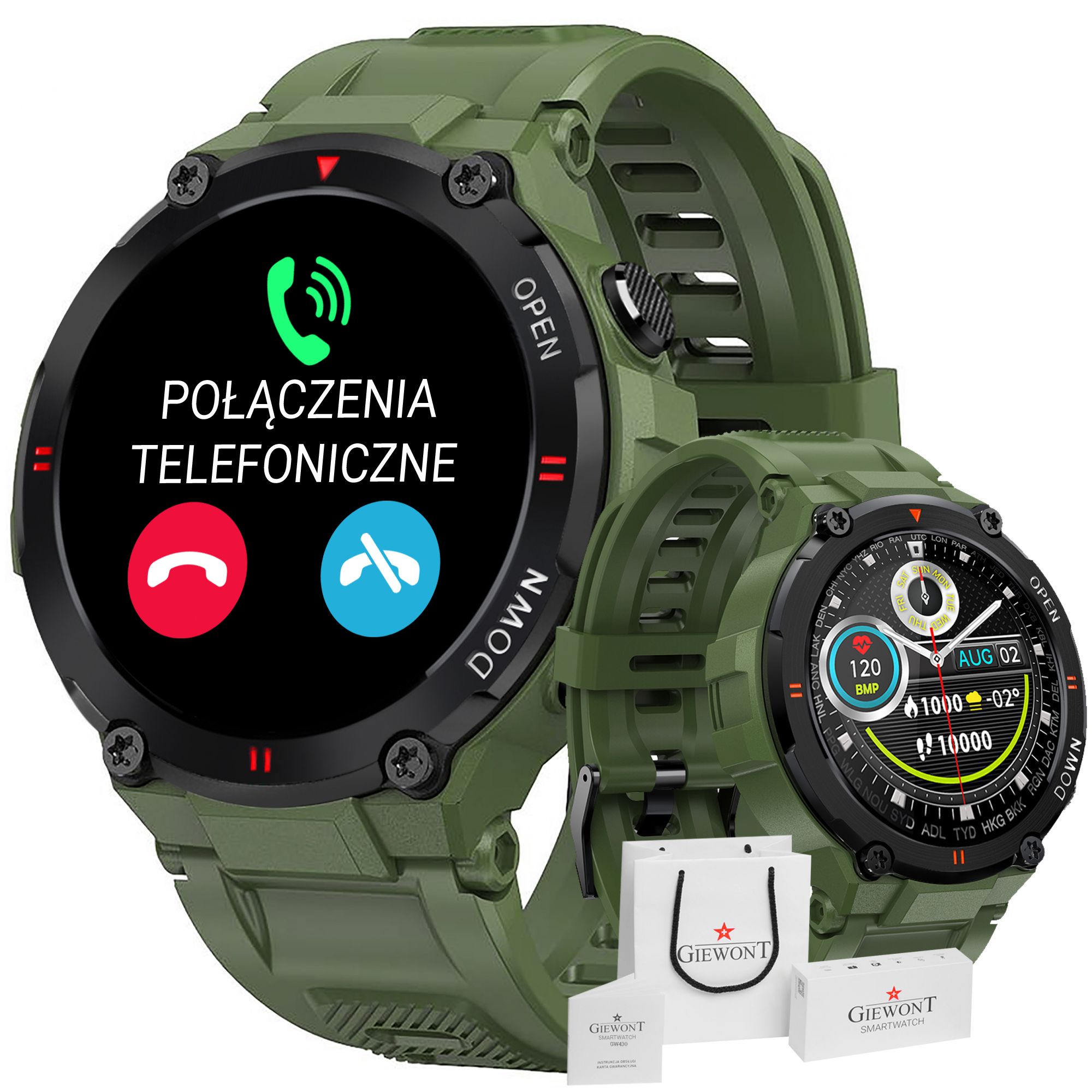 Smartwatch GIEWONT Zielony GW430-3 - obrazek 2
