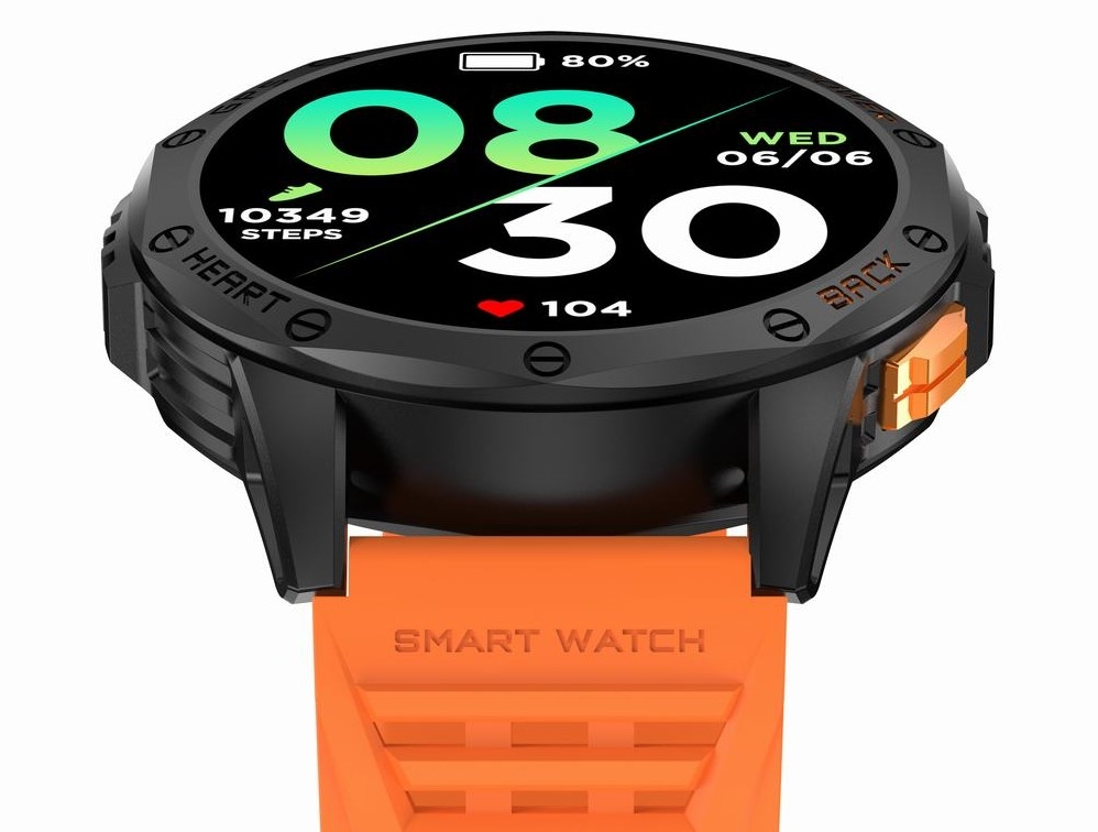 Smartwatch Męski GRAVITY GPS GT24-3 Czarny Pasek Silikonowy + Pomarańczowy Pasek Silikonowy - obrazek 8