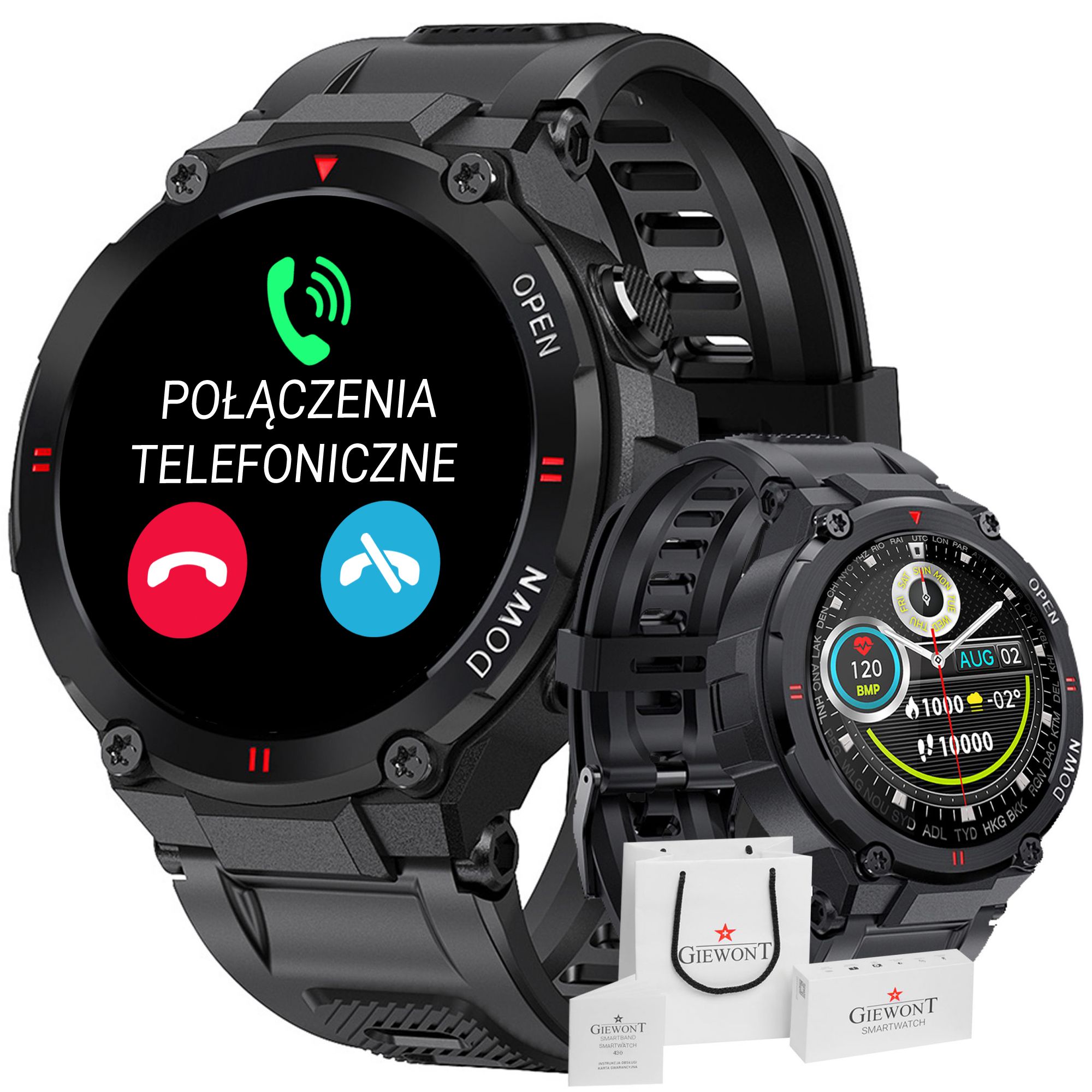Smartwatch GIEWONT Czarny GW430-1 - obrazek 2